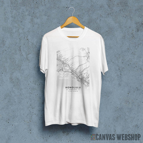 Honolulu mapa - white