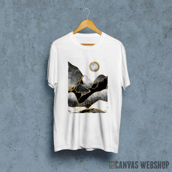 Minimal Black and Gold Mountains