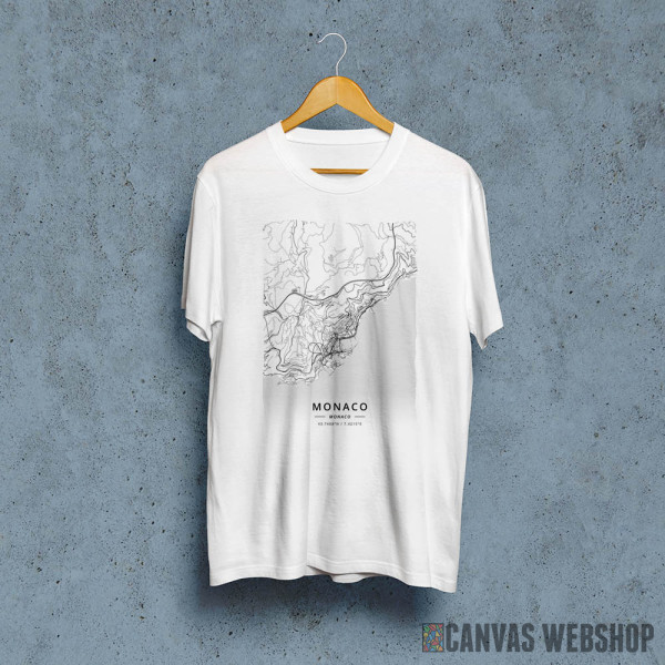 Monako mapa - white Monako mapa - white