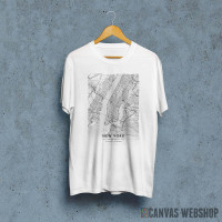 New York mapa - white