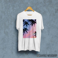 Palm Trees Purple Sky