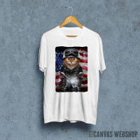 Patriot Cat on Motorcycle
