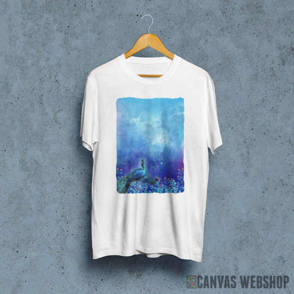 Peacock Birds with Flowers