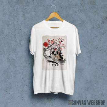 Tanuki red sun art