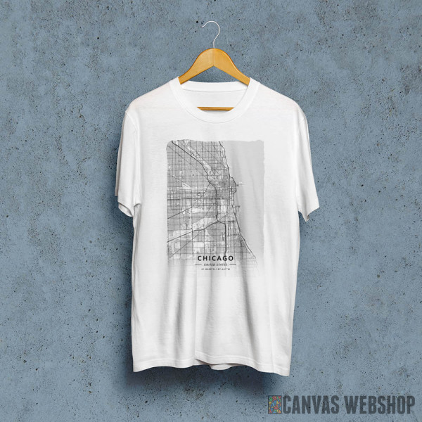 Čikago mapa - white