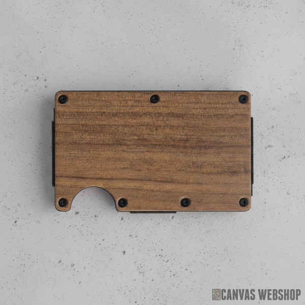 Metalno drveni RFID novčanik sa šnalom za novac