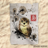 Peškir Dandelion owl watercolor Peškir Dandelion owl watercolor