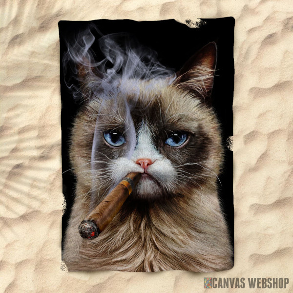 Peškir Disgruntle Cat with Cigar Peškir Disgruntle Cat with Cigar