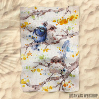 Peškir Family Life (Blue Fairy Wrens) Water Colour Art