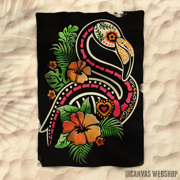 Peškir Flamingo tropical calavera Peškir Flamingo tropical calavera