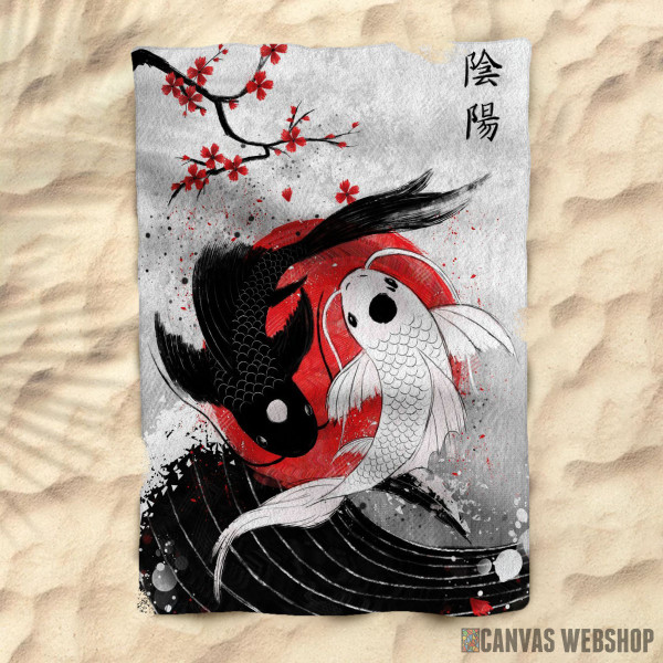 Peškir Koi Fish Yin Yang - RubyAr