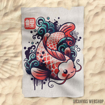 Peškir Koi carp fish watercolor Peškir Koi carp fish watercolor