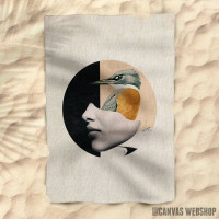 Peškir Kolaž devojka i ptica