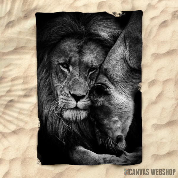 Peškir Lions Love black and white