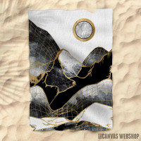 Peškir Minimal Black and Gold Mountains
