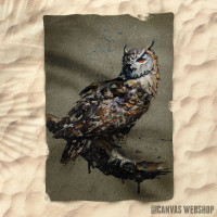 Peškir Owl watercolor painting