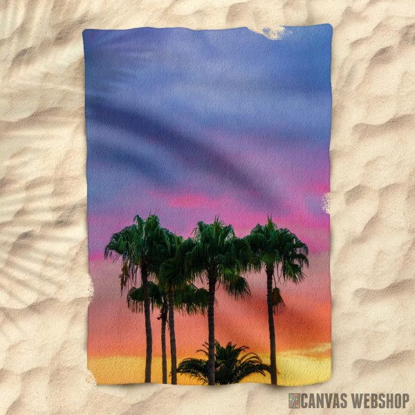 Peškir Palm Trees On Purple Sky