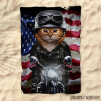 Peškir Patriot Cat on Motorcycle
