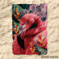 Peškir Pink Bird Flamingo