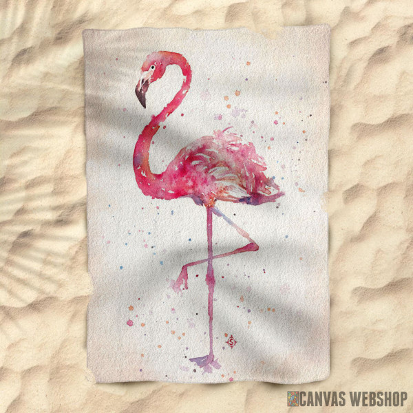 Peškir Roze flamingo vodenim bojama Peškir Roze flamingo vodenim bojama
