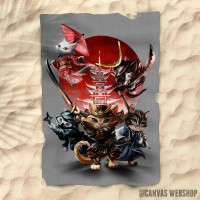 Peškir Samurai Cat in Edo Japan