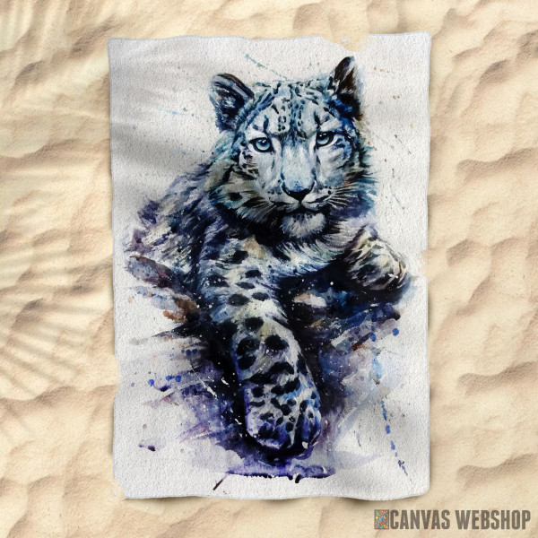 Peškir Snow leopard watercolor 3