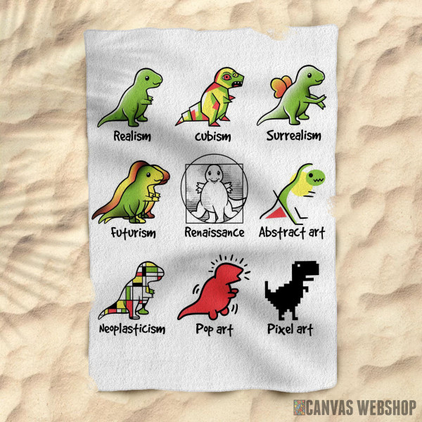 Peškir T-rex art styles