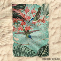 Peškir Tropical Mint and Coral Collage