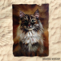 Peškir Vintage Cat painting