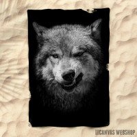Peškir Wild angry black wolf face Peškir Wild angry black wolf face