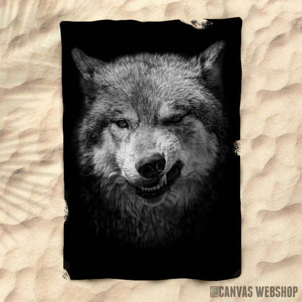 Peškir Wild angry black wolf face Peškir Wild angry black wolf face