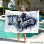 Peškir Snow leopard watercolor 3