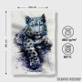 Peškir Snow leopard watercolor 3