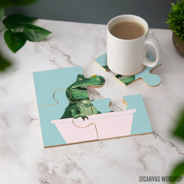 Podmetač Igranje T-rexa u kupatilu, u zelenoj boji Podmetač Igranje T-rexa u kupatilu, u zelenoj boji