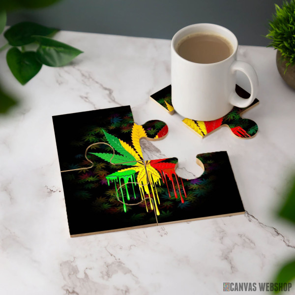 Podmetač Marihuana Drip (Rasta Boje)