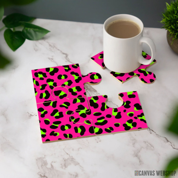 Podmetač Neonski leopard - 80-ih, ružičasto-limeta