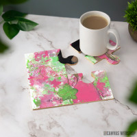 Podmetač Pink i zeleni anđeo u kapljicama Podmetač Pink i zeleni anđeo u kapljicama