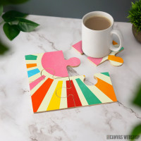Podmetač Retro boho sunce - 70s Bauhaus