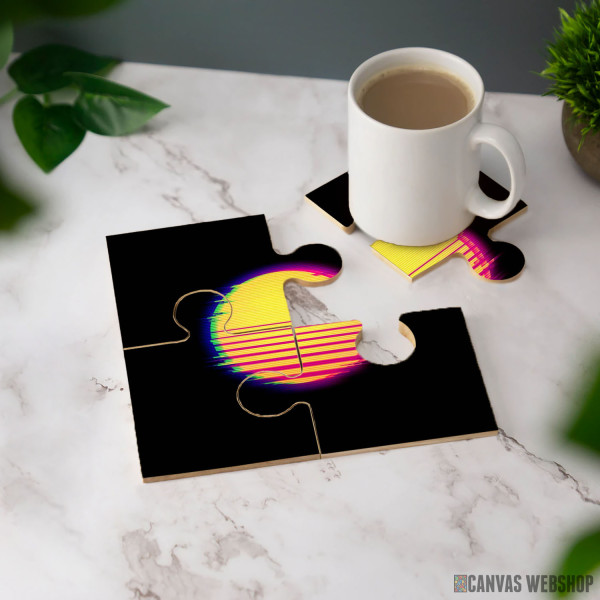 Podmetač Retro zalazak sunca u stilu estetike vaporwave