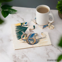 Podmetač Sirena i jastog, vintage ilustracija