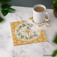 Podmetač Vintage astrologija - zodijački točak u medu Podmetač Vintage astrologija - zodijački točak u medu