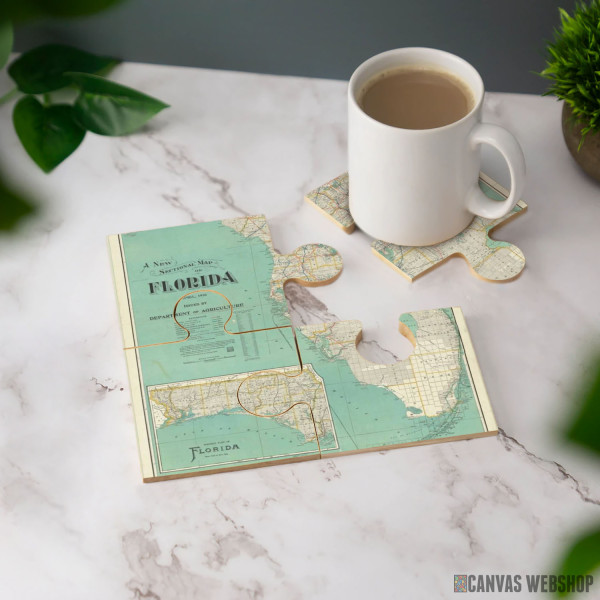 Podmetač Vintage mapa Floride iz 1916. godine Podmetač Vintage mapa Floride iz 1916. godine