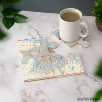 Podmetač Vintage mapa Nju Orleansa Podmetač Vintage mapa Nju Orleansa