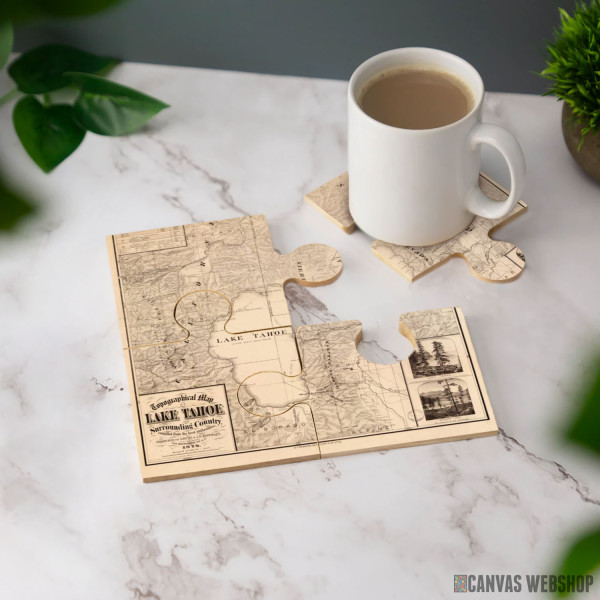 Podmetač Vintage mapa jezera Tahoe iz 1874. godine Podmetač Vintage mapa jezera Tahoe iz 1874. godine
