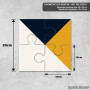 Podmetač Trikolor geometrija tamnoplava i žuta Podmetač Trikolor geometrija tamnoplava i žuta