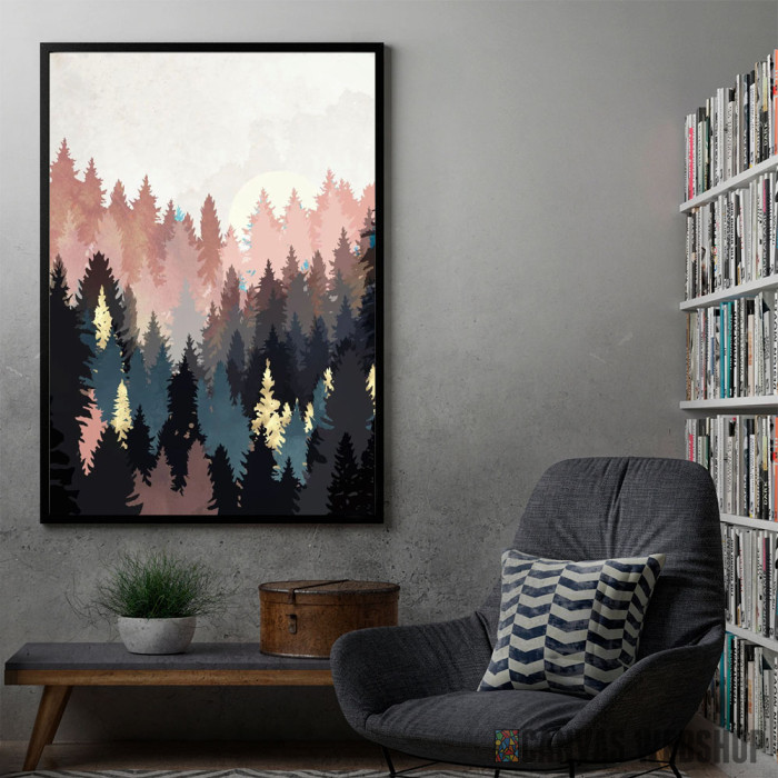 Spring Forest Light - uramljen poster
