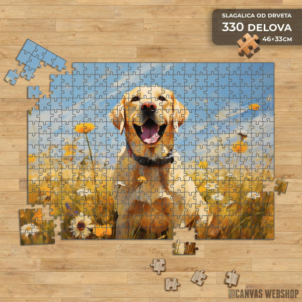 Slagalica Labrador u polju cveća