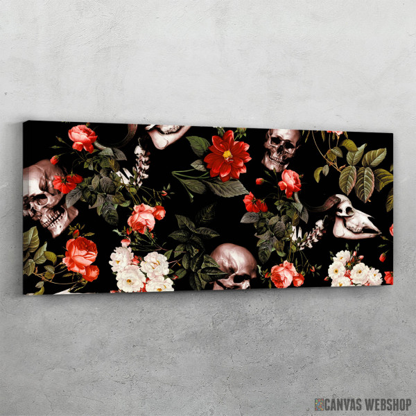 Slika Cvece i lobanja