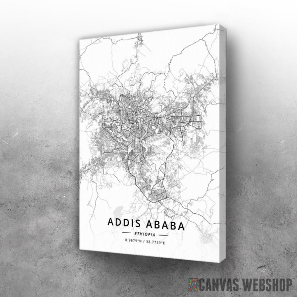 Slika Adis Abeba mapa - white Slika Adis Abeba mapa - white