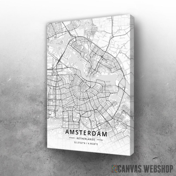 Slika Amsterdam mapa - white Slika Amsterdam mapa - white
